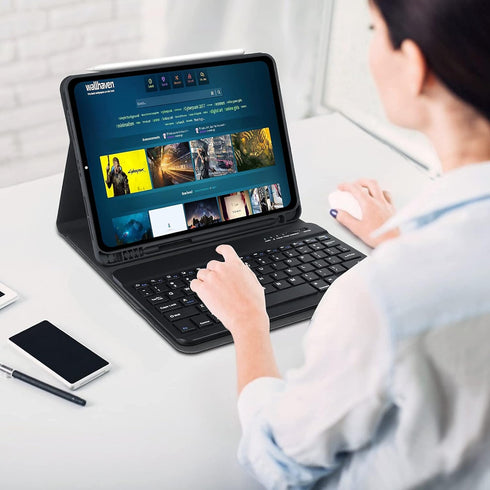 Keyboard Case for iPad Air 11 inch 2024 (M2) & iPad Pro 11 inch (4th/3rd/2nd/1st) Gen 2022, Detachable Bluetooth