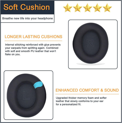 Earpads for Anker Soundcore Life Q30 Q35 Replacement Ear Cushion Pads with Memory Foam and Protein Leather