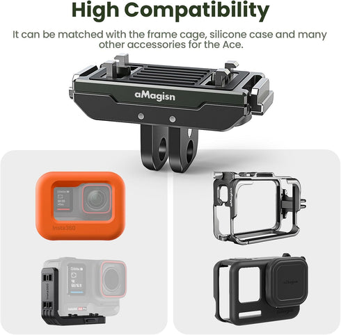 Honlyn Insta360 X4 Air/X5/ 2/Ace Metal Magnetic Mount Compatible with Ace Pro Pro Quick Release Adapter