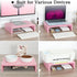 TEAMIX Pink Monitor Stand Riser - 2 Pack Wood 2 Tier Adjustable Stand for Dual Monitors, Laptop, PC