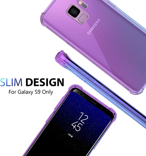KIOMY Clear Case for Samsung Galaxy S9, Shockproof Bumper Protective Cover with Hybrid Design Hard PC Back + Flexible
