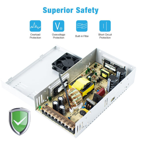 110V/220V 12V 30A 360W Hosyond AC to DC Regulated Universal Switching Power Supply Transformer Adapter LED Driver