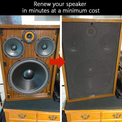 WAYBER Black Speaker Grill Cloth, Stereo Mesh Fabric for Speaker Repair - 55 x 20 in / 140 x 50 cm