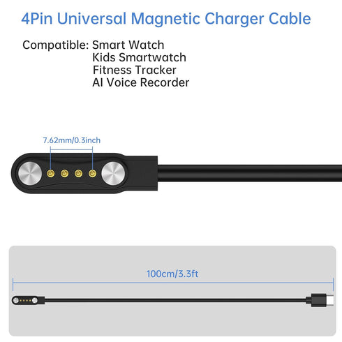 Mugust 2 Pack 3.3ft USB C Magnetic for PLAUD Note AI Voice Recorder Charger, Replacement Charging Cable Accessories