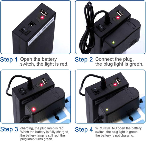 ABENIC 12V 2A (24W) 4000mAh Pack DC12400 DC Rechargeable Protable Lithium ion Battery for Telescope Breast Pump Signal