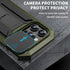 JINGANGYU 15 Metal Heavy Duty Phone Case Compatible with iPhone with Kickstand Built-in Gorilla Glass Lens Slide Camera