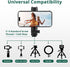 ATUMTEK Universal Smartphone Mount Adapter with 2 Cold Shoe and 1/4" Standard Screw, 360° Rotates Adjustable Clamp