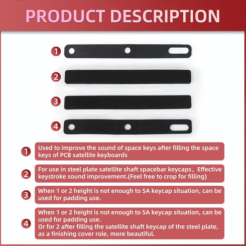 YIMAGUJRX RUNJRX 6Pcs Keyboard Spacebar Foam, Silencer Pad for 7U Mechanical Keyboard Space Bar