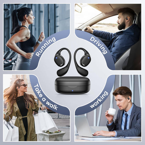 Open Ear Headphones - AirFlow Pro Bluetooth 5.3 Earbud Wireless Earphones for Running and Outdoor Activities with