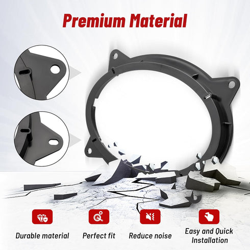 RED WOLF 6" x 9" Front Door Speaker Mount Adapter for 2012 Up Toyota Camry, Highlander, Tacoma, 2 PCS