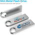 ABLAZE 8GB Flash Drive 5 Pack - Metal USB 2.0 Thumb Drives with Keychains, Sliver Pendrive