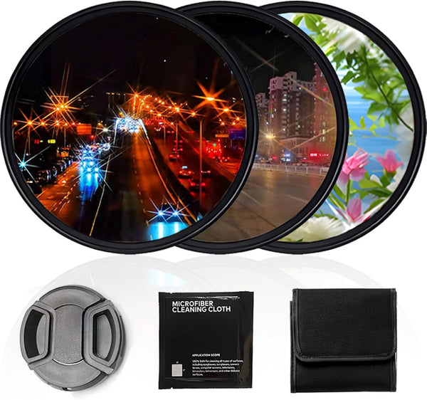 YOFOTIXAUU 37mm Star Filters Kit (3pcs) 4 6 8 Points Cross Screen Starburst