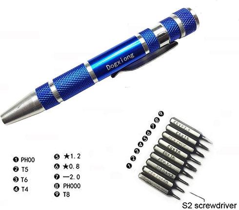 9In1 Torx T4 T5 T6 T8 PH000 PH00 Flap Phillips Slot Type Repair Screwdriver Tool Kit