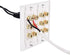 Cable Matters Double Gang Speaker Wire Wall Plate, Gold Plated with Banana Plug Binding Post for 6 Speakers, White