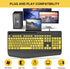 SABLUTE Large Print Keyboard Wired Computer Keyboards with Wrist Rest, Big Letters Easy to Read for Windows