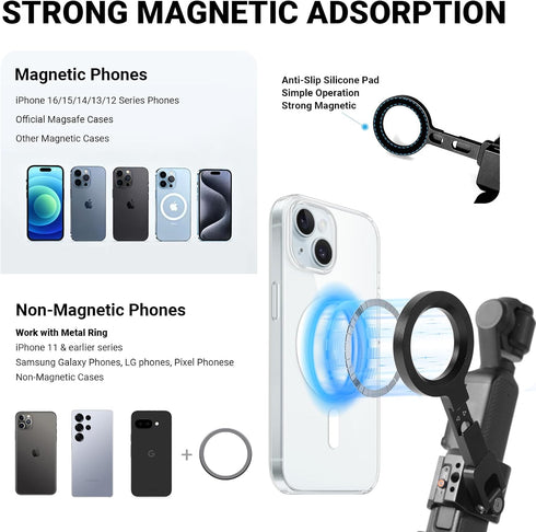 YUAN YU JING MI 3 360 2/3 YUANYU Metal Magnetic Mount Cage Non-Slip Silicone Suction Base Mount for Pocket