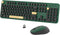 UBOTIE Colorful Wireless Computer Keyboards Mouse Combos, Retro PC Keyboards with Optical Mouse (Green-Black)