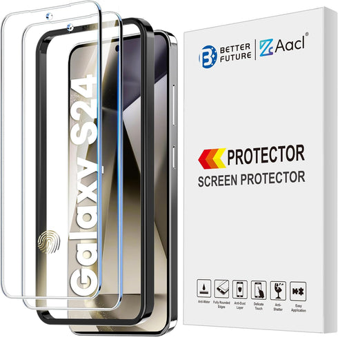 AACL 2 Pack Tempered Glass Screen Protector for Samsung Galaxy S24 - 9H, Bubble Free, Case Friendly, Anti-Scratch,