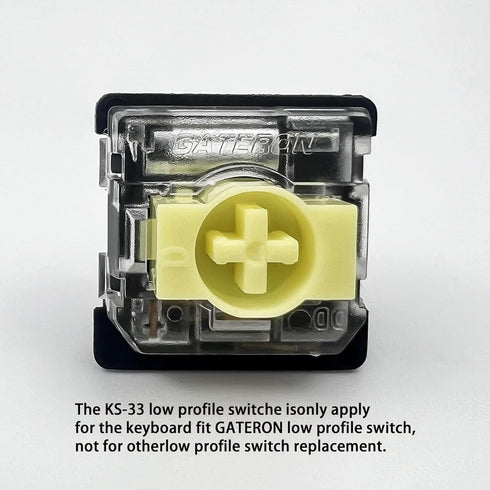 GATERON KS-33 Low Profile Banana Keyboard Switches, Tactile 3-Pin RGB LED Pre-Lubed for MX Mechanical (Banana 72PCS)