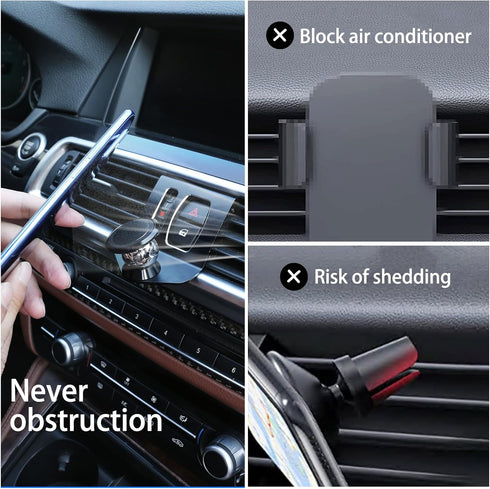 LLKUANG 360-Degree Rotary Cell Phone Holder for BMW 5 Series F11 F10 F07 2010-2016 - Black (Magnet)