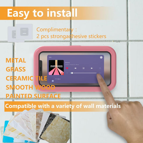Waterproof Shower Phone Holder, 360° Rotation Case, Angle Adjustable, Anti-Fog High Sensitivity for 4" - 6.8" Phones