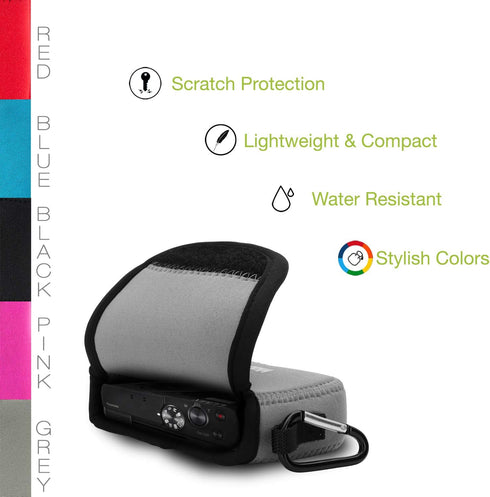 MegaGear Neoprene Camera Case Bag ''Ultra Light'' with Carabiner for Panasonic Lumix DC-ZS80, DC-ZS70, DMC-ZS100,