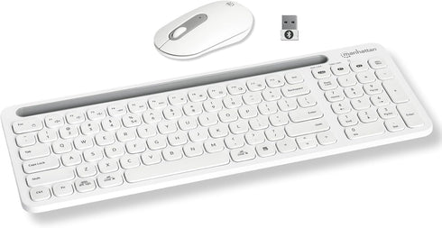 MANHATTAN Wireless Keyboard and Mouse Set Bluetooth & 2.4 GHz for Multi-Device Switching