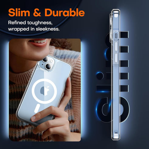 TAURI 15 15, for iPhone Case, Compatible with MagSafe, with Screen Protectors, Not-Yellowing Military-Grade Protection