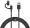 Native Union Belt Cable Universal 6.5ft, MFi Certified Durable Charging Cable with 3-in-1 Adaptor for Lightning, USB-C,