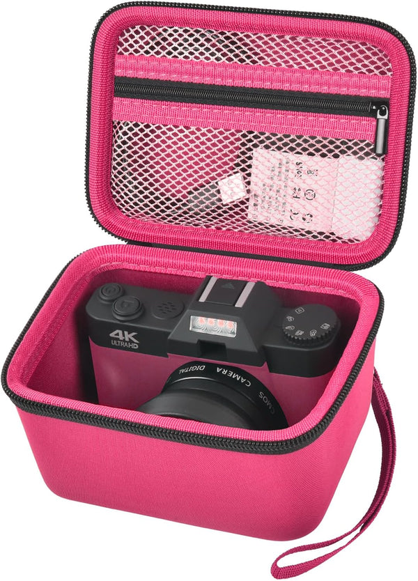 Vlogging Camera Case for Duluvulu, TEBNGIHNM, Zheozeig, Oiadek 4K Digital Cameras, Red Storage for Lens and Accessories