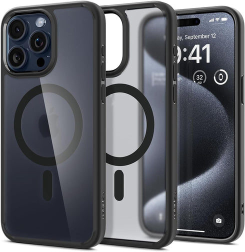 Spigen Ultra Hybrid MagFit Case for iPhone 15 Pro (2023), Military-Grade Protection, Compatible with MagSafe - Frost