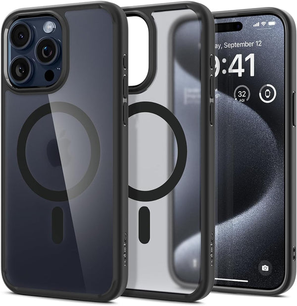 Spigen Ultra Hybrid MagFit Case for iPhone 15 Pro (2023), Military-Grade Protection, Compatible with MagSafe - Frost