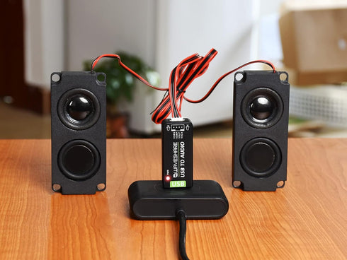 Waveshare USB Sound Card for Raspberry Pi/Jetson Nano, External Audio Converter, Recording and Playback Support