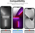 NEW'C 4 Pack, 2 Pack Screen Protector for iPhone 13 Pro + 2 Pack Camera Lens Protector, Sensor Protection,Case Friendly Tempered Glass Film