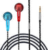 Wired Earphone Snow-Lotus, 1.0 in Ear Earphones, 64 Ohm Clear Sound, HD Bass Driven Audio, 3.5mm Headset (Blue&Red)