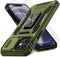DEERLAMN iPhone 12/12 Pro Case - Olive Green, Military Grade Shockproof, Slide Camera Cover & 2 Screen Protectors.