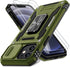 DEERLAMN iPhone 12/12 Pro Case - Olive Green, Military Grade Shockproof, Slide Camera Cover & 2 Screen Protectors.