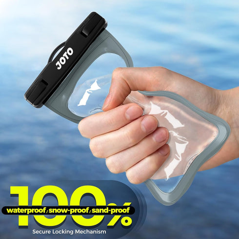 JOTO Universal Waterproof Phone Case for iPhone 16 15 14 13 Plus Pro Max, IPX8 Dry Bag, Grey