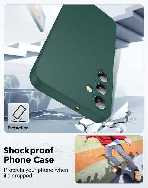 LeYi Shockproof Protective Anti-Scratch Phone Case for Galaxy A25 with 2 PCS Screen Protector (Green)