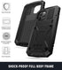 iPhone 12 Pro Max Metal Case with Kickstand, Built-in Screen Protector, Heavy Duty Shockproof, Black