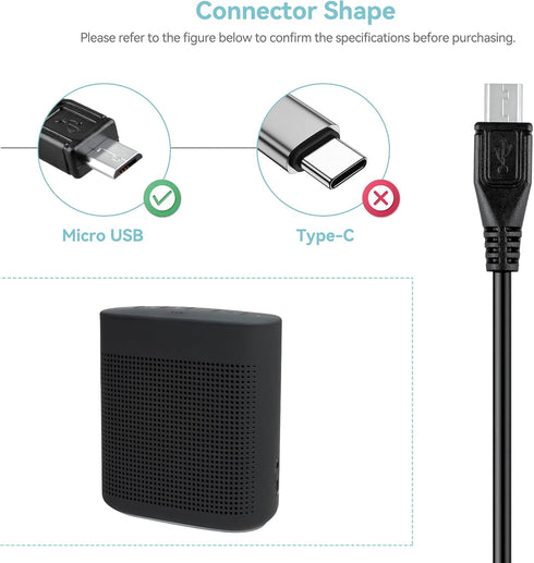 (6FT) 30 SBT30 USB PC Power Charger Cable Cord Lead for Philips Bluetooth Speaker SBT