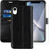 MONASAY Wallet Case for iPhone XR, 6.1-inch, Flip Folio Leather Cover with Credit Card Holder, Black, Glass Protector