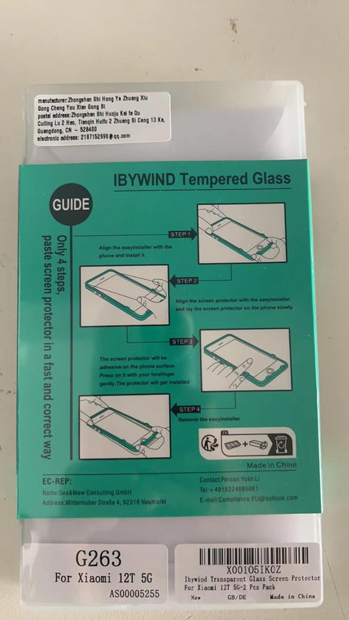 Ibywind 2 Pack Screen Protector for Xiaomi 12T 5G 6.67", 9H Hardness Tempered Glass, Anti-Scratch
