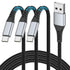 2 FT USB C Cable Short, 3 Pack Braided USB to USB C Cable 2 Foot USB Type C Cable Fast Charging Car Charger for iPhone