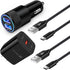 Quick Charge 3.0 Fast Charger Kit for Samsung Galaxy S24 A14 A54 S23 S22 S21, Wall Charger Block + Car Charger Adapter