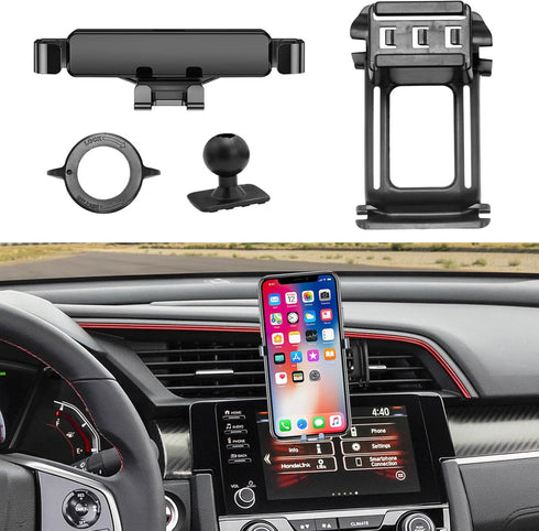 Compatible Phone Holder for Honda Civic 2016-2021, Mount Hazard Light Slot, 360 Degree Rotation Anti-Shake