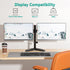 WALI Free Standing Dual LCD Monitor Fully Adjustable Desk Mount, Fits 2 Screens up to 27 inch, 22 lbs Weight Capacity