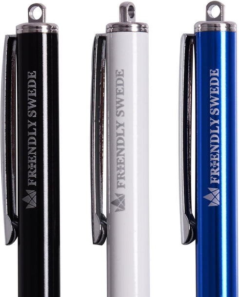 The Friendly Swede Micro-Knit Mesh Tip Capacitive Stylus Pens for Touch Screens with Replaceable Fiber Tip, Stylus Pen for iPad, iPad Pen, iPad Stylus, Styluses, Stylus Pen for iPhone (3 Pack) by The Friendly Swede
