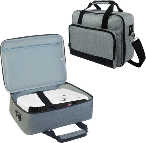 doksmeria Projector Carrying Case, Projector Bag with Accessories Storage Pockets & Adjustable Shoulder