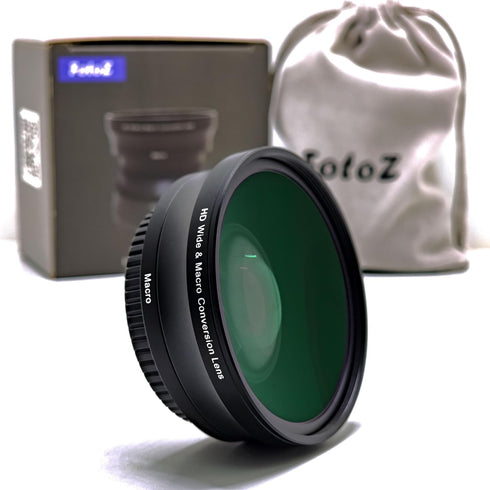 FotoZ 49MM 0.75x HD Wide Angle Conversion Lens (W/Macro Portion) for Canon EOS M6 M50 Mark II M100 M200 Accessories